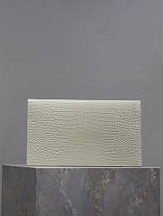 YSL Uptown Pouch In Crocodile Embossed Shiny Leather White - 27x16x2cm - 6