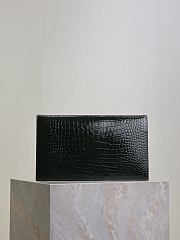 YSL Uptown Pouch In Crocodile Embossed Shiny Leather Green - 27x16x2cm - 6
