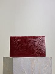 YSL Uptown Pouch In Crocodile Embossed Shiny Leather Red - 27x16x2cm - 6