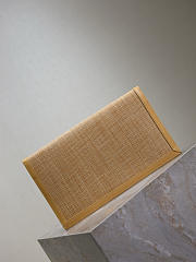YSL Uptown Pouch In Raffia Natural Hay & Blush - 27x16x2cm   - 3