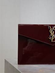 YSL Uptown Pouch In Patent Leather Red - 27x16x2cm - 4