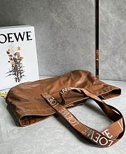 Loewe Fold Shopper In Paper Calfskin Brown - 50x20x31cm - 5
