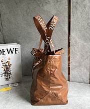Loewe Fold Shopper In Paper Calfskin Brown - 50x20x31cm - 3