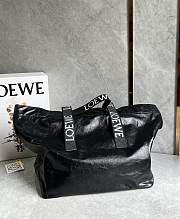 Loewe Fold Shopper In Paper Calfskin Black  - 50x20x31cm - 3