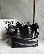 Loewe Fold Shopper In Paper Calfskin Black  - 50x20x31cm - 2