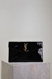 YSL Uptown Pouch In Patent Leather Black - 27x16x2cm - 4
