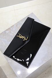 YSL Uptown Pouch In Patent Leather Black - 27x16x2cm - 2