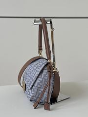 Fendi Mamma Baguette Medium Blue Denim Effect FF Jacquard Bag - 26.5x18x8.5cm - 4