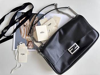 Fendi Baguette Chain Large Leather Black - 40x7x18.5cm