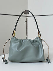 Fendi Mamma Baguette Medium Match Green Nappa Leather Bag - 26.5x18x8.5cm - 5