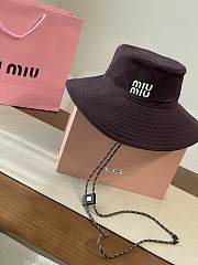 Miumiu Denim Hat Amaranth/Forest Green  - 6