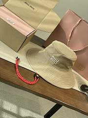 Miumiu Denim Hat Beige/Amaranth - 4