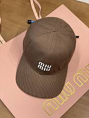 Miumiu Denim Baseball Cap Dark Brown/Iris - 1