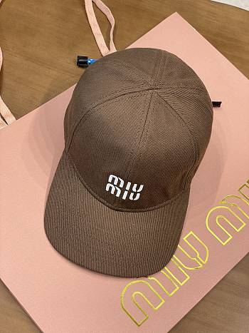 Miumiu Denim Baseball Cap Dark Brown/Iris