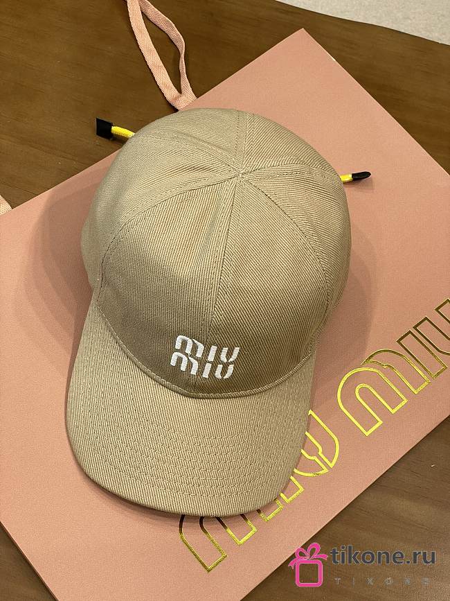 Miumiu Denim Baseball Cap Beige/Yellow - 1
