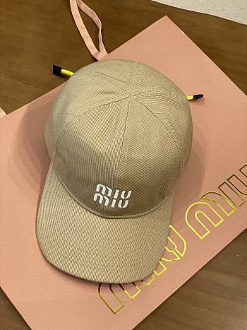 Miumiu Denim Baseball Cap Beige/Yellow