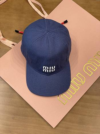 Miumiu Denim Baseball Cap Dark Blue/Red