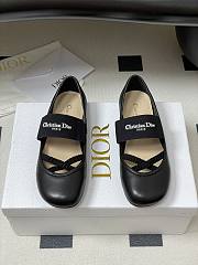 Dior Shade Ballet Flat Black Lambskin and Elastic Straps - 3