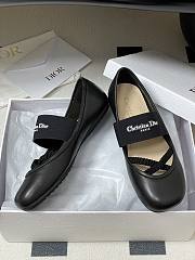 Dior Shade Ballet Flat Black Lambskin and Elastic Straps - 5
