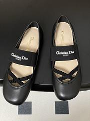 Dior Shade Ballet Flat Black Lambskin and Elastic Straps - 4