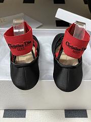 Dior Shade Ballet Flat Black Satin with Red and Black Elastic Straps - 4