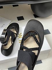 Dior Shade Ballet Flat Black Satin and Elastic Straps - 5