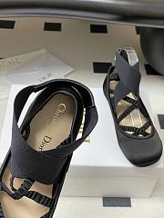 Dior Shade Ballet Flat Black Satin and Elastic Straps - 3