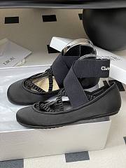 Dior Shade Ballet Flat Black Satin and Elastic Straps - 2