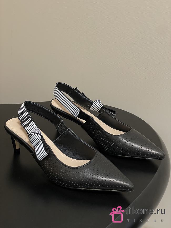 Dior Toujours Slingback Pump Black Perforated Supple Lambskin 5cm - 1
