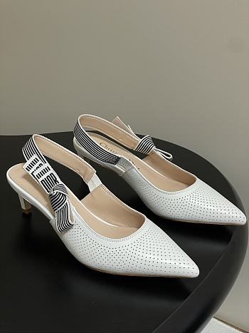 Dior Toujours Slingback Pump White Perforated Supple Lambskin 5cm