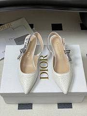 Dior Toujours Slingback Pump White Perforated Supple Lambskin 5cm - 3