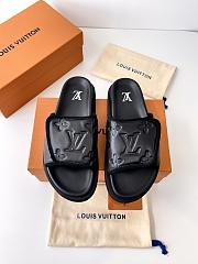 LV Miami Mules Monogram Embossed Rubber Black - 1