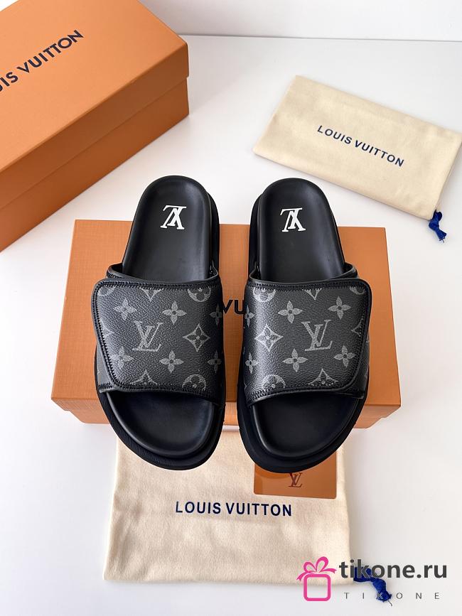 LV Miami Mules Gray Monogram Canvas - 1
