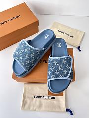 LV Miami Mules Blue Monogram Denim - 5