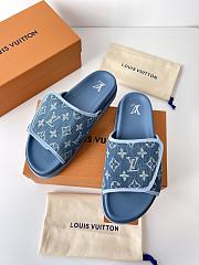 LV Miami Mules Blue Monogram Denim - 2