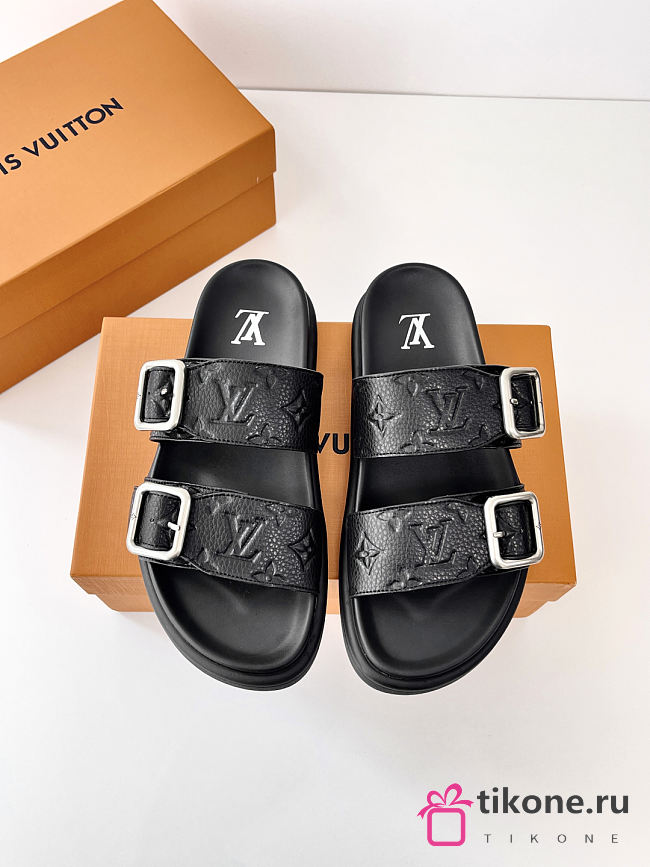 LV Venice Mule Black Monogram Grained Calf Leather 1AHSJE - 1