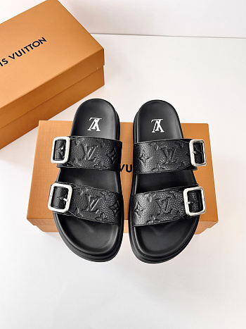 LV Venice Mule Black Monogram Grained Calf Leather 1AHSJE