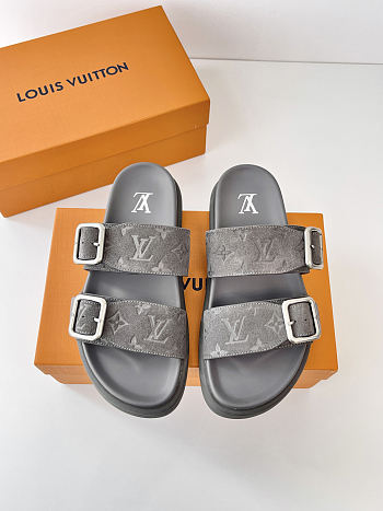 LV Venice Mule Gray Monogram Suede Calf Leather