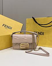 Baguette Mini Dove Grey Nappa Leather Bag - 20x13x5cm - 6