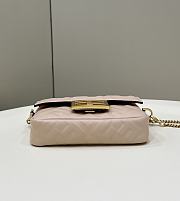 Baguette Mini Dove Grey Nappa Leather Bag - 20x13x5cm - 4