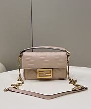 Baguette Mini Dove Grey Nappa Leather Bag - 20x13x5cm - 5