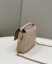 Baguette Mini Dove Grey Nappa Leather Bag - 20x13x5cm - 3