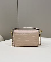 Baguette Mini Dove Grey Nappa Leather Bag - 20x13x5cm - 2