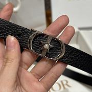 Dior Lucky 30 Montaigne Star Belt Grained Calfskin in Black 20mm - 3
