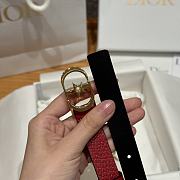 Dior Lucky 30 Montaigne Star Belt Grained Calfskin in Red 20mm - 6