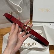Dior Lucky 30 Montaigne Star Belt Grained Calfskin in Red 20mm - 5