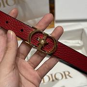 Dior Lucky 30 Montaigne Star Belt Grained Calfskin in Red 20mm - 2