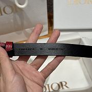 Dior Lucky 30 Montaigne Star Belt Grained Calfskin in Red 20mm - 3