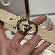 Dior Lucky 30 Montaigne Star Belt Grained Calfskin in White Silver 20mm - 2