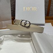 Dior Lucky 30 Montaigne Star Belt Grained Calfskin in White Silver 20mm - 3